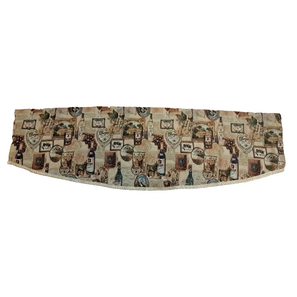 Wine Vineyard Tapestry Valance 52x16 Beige Bar Decor Napa Sonoma Champagne